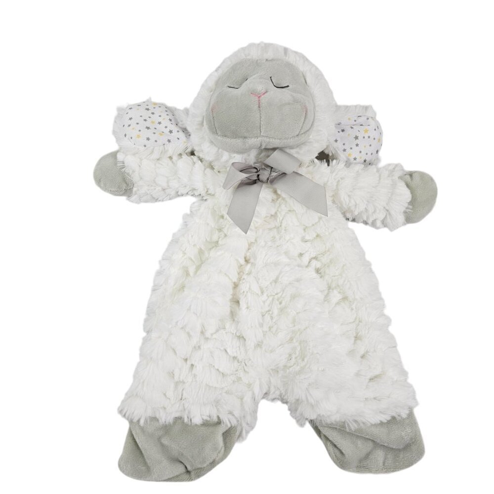 Baby Ganz Sleepy Sheep Flat-A-Pat 16” White Security Cuddle Blanket Lamb Lovey